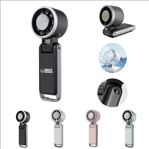 Foldable Mini Cooling Fan with LED Display and Hook